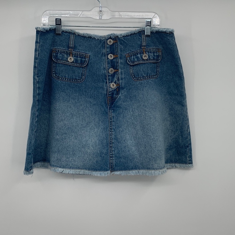 LA Blues A-Line Raw Hem Mini Skirt Size 16